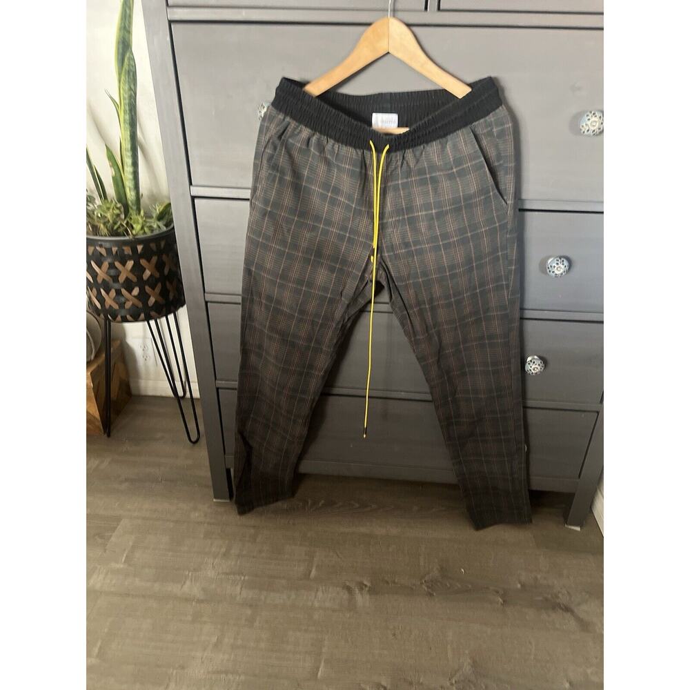 Christos New York Gray Plaid Pant Large Elastic Waist